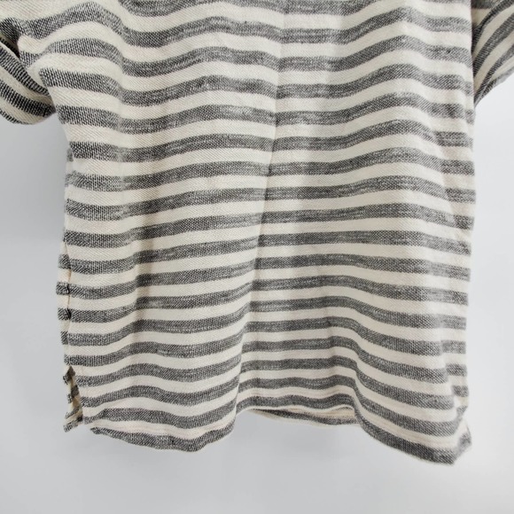 Anthropologie t.la Taupe and Cream Striped Top Cowl Neck Roll Sleeve/ Hem| S - Picture 3 of 11